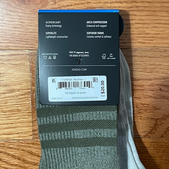 Adidas Superlite 3.0 6-Pack No-Show Socks - Size Large (6-12) - Picture 3 of 7